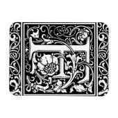 Letter F Mittelalterliche Monogram Art Nouveau Magnet (Horizontal)