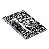 Letter F Mittelalterliche Monogram Art Nouveau Notizblock (Rechte Seite)