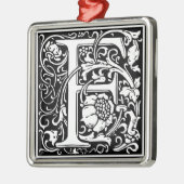 Letter F Mittelalterliche Monogram Art Nouveau Ornament Aus Metall (Links)