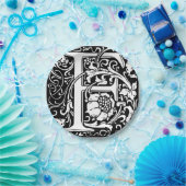 Letter F Mittelalterliche Monogram Art Nouveau Pappteller (Party)