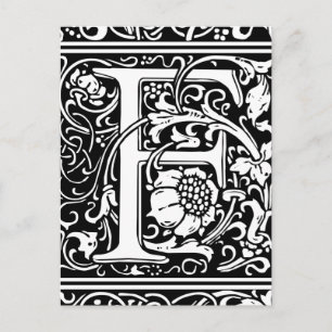 Letter F Mittelalterliche Monogram Art Nouveau Postkarte