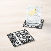 Letter F Mittelalterliche Monogram Art Nouveau Rechteckiger Pappuntersetzer (Vor Ort)