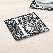 Letter F Mittelalterliche Monogram Art Nouveau Rechteckiger Pappuntersetzer (angewinkelt)