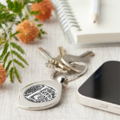 Letter F Mittelalterliche Monogram Art Nouveau Schlüsselanhänger (Seite)