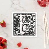 Letter F Mittelalterliche Monogram Art Nouveau Serviette (Beispiel)