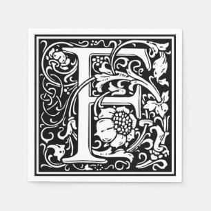 Letter F Mittelalterliche Monogram Art Nouveau Serviette