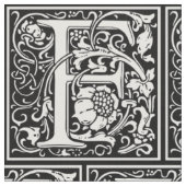 Letter F Mittelalterliche Monogram Art Nouveau Stoff (Nahaufnahme)
