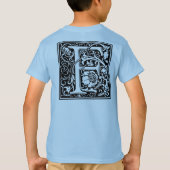 Letter F Mittelalterliche Monogram Art Nouveau T-Shirt (Rückseite)