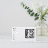 Letter F Mittelalterliche Monogram Art Nouveau Visitenkarte (Stehend Vorderseite)