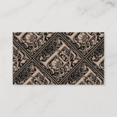 Letter F Mittelalterliche Monogram Art Nouveau Visitenkarte (Rückseite)