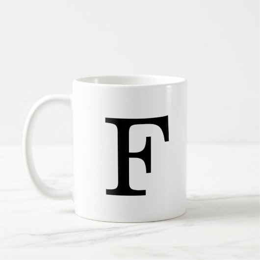 Letter F Monogram Classic Tasse, 11 oz Kaffeetasse (Links)