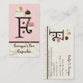 Letter F Monogram Desserery Business Cards Visitenkarte (Vorne/Hinten)