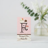 Letter F Monogram Desserery Business Cards Visitenkarte (Stehend Vorderseite)