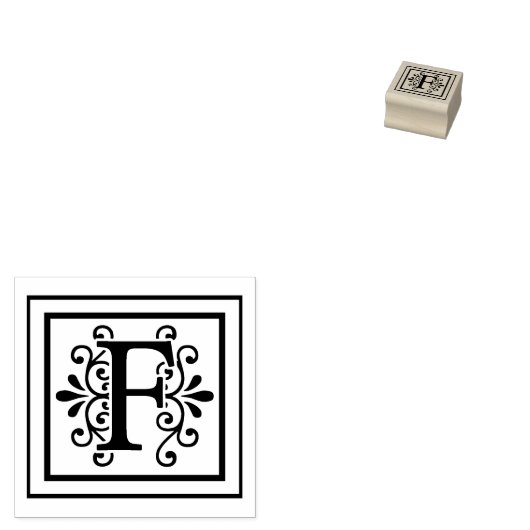 Letter F Monogram Gummistempel (Stempel)