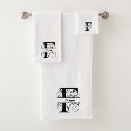 Letter F Monogram Initial Bath Gift Set (Insitu)