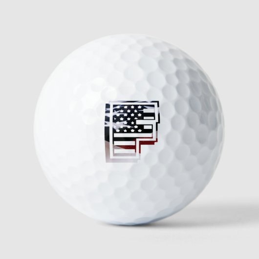 Letter F Monogram Initial USA Golfball (Vorderseite)