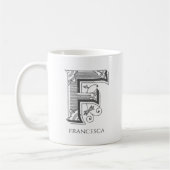 Letter F Monogram Modern Name Coffee Tasse (Links)
