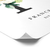 Letter F Monogram White Peonies Kinderzimmer Poster (Ecke)