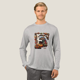 Letter f Thanksgiving gift style Tri-Blend Shirt