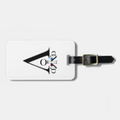 Letter Face Gepäckanhänger mit Ledergurt (Vorderseite horizontal)