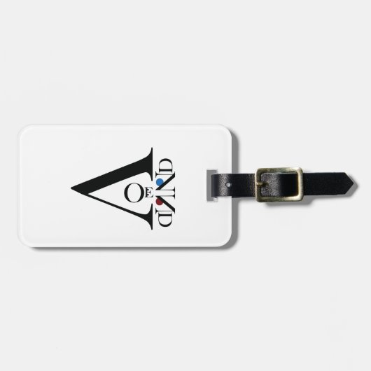 Letter Face Gepäckanhänger mit Ledergurt (Vorderseite horizontal)