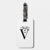 Letter Face Gepäckanhänger mit Ledergurt (Rückseite vertikal)