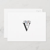 Letter Face Postcard Postkarte (Vorne/Hinten)