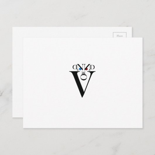 Letter Face Postcard Postkarte (Vorne/Hinten)