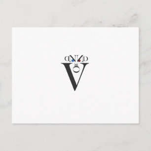 Letter Face Postcard Postkarte