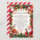 Letter From Santa Claus Christmas Card Einladung (Vorne/Hinten)
