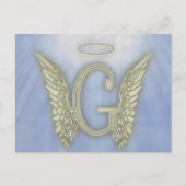 Letter G Angel Monogram Postkarte (Vorderseite)