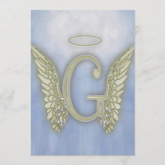 Letter G Angel Monogramm Einladung