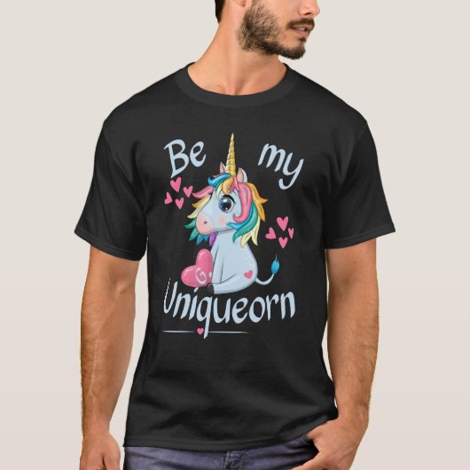 Letter G Be my Uniqueorn Happy Valentines Day Unic T-Shirt (Vorderseite)