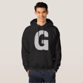 Letter G big and bold white Hoodie (Vorne ganz)