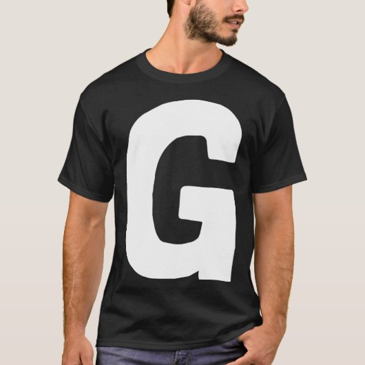 Letter G big and bold white T-Shirt (Vorderseite)