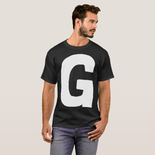 Letter G big and bold white T-Shirt (Vorne ganz)