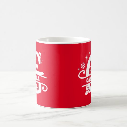 Letter G Christmas Monogram, Anfangsname Rot Kaffeetasse (Mittel)