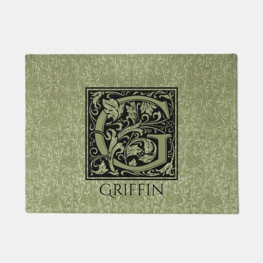 Letter G First Letter Monogram Personalisiert Fußmatte (Vorderseite)