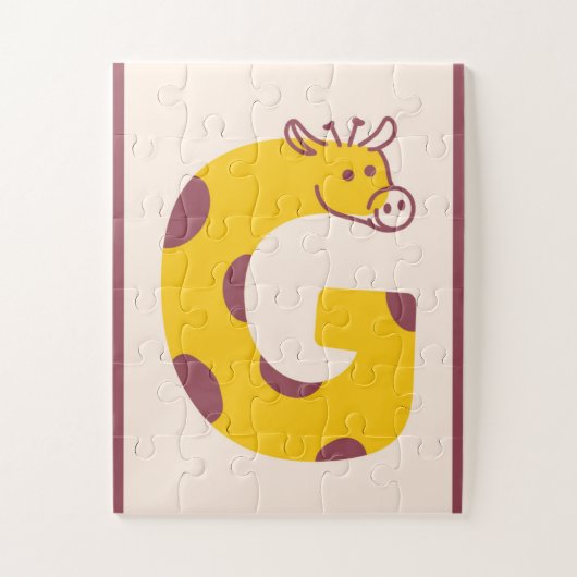 Letter "G" Giraffe Alphabet Art Puzzle (Vertikal)