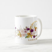 Letter G - Gold Floral Name Schwesterkollege Freun Kaffeetasse (VorderseiteRechts)