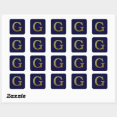 Letter G Gold Square Sticker (Blatt)