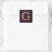 Letter G Gold Square Sticker (Tasche)