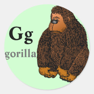 Letter G Gorilla Stickers