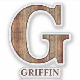 Letter G Holzstruktur mit individuelle Name Aufkle Aufkleber