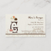 Letter G Monogram Desserery Business Cards Visitenkarte (Rückseite)
