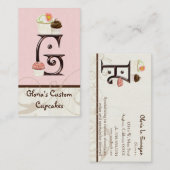 Letter G Monogram Desserery Business Cards Visitenkarte (Vorne/Hinten)
