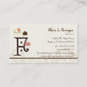 Letter G Monogram Desserery Business Cards Visitenkarte (Rückseite)