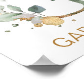 Letter G Monogram Green & gold foliing Kinderzimme Poster (Ecke)