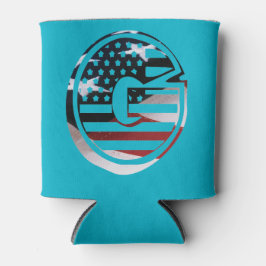 Letter G Monogram Initial USA Dosenkühler