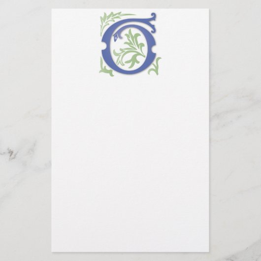 Letter G Monogram-Lilie Briefpapier (Vorderseite)